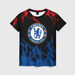 Женская футболка Челси chelsea пламя