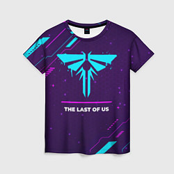 Женская футболка Символ The Last Of Us в неоновых цветах на темном