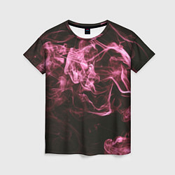 Женская футболка Неоновые пары дыма - Розовый