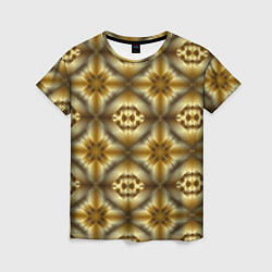 Женская футболка Калейдоскоп GOLD золотые 3D текстуры