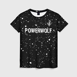Женская футболка Powerwolf Glitch на темном фоне