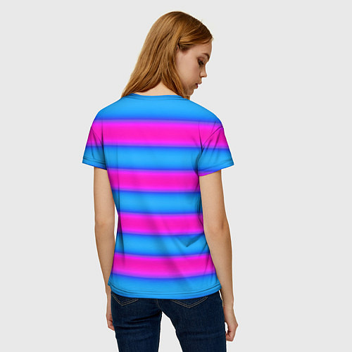 Женская футболка Striped pattern яркий неоновый полосатый узор / 3D-принт – фото 4
