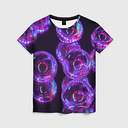 Женская футболка Неоновые сюрреалистичные пузыри - Фиолетовый