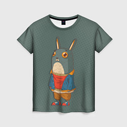 Женская футболка Задумчивый кролик