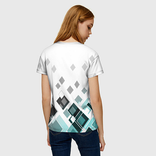 Женская футболка Geometric pattern Геометрический узор ромбы / 3D-принт – фото 4
