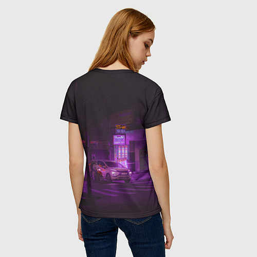 Женская футболка Неоновый ночной переход - Фиолетовый / 3D-принт – фото 4