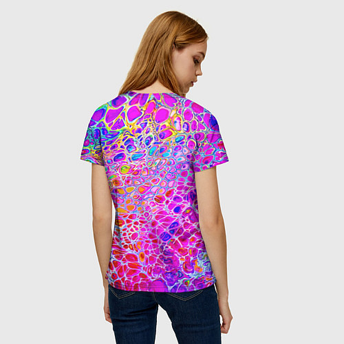 Женская футболка Красочные всплески красок Экспрессия / 3D-принт – фото 4