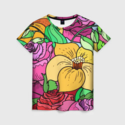 Женская футболка Красочные летние цветы Fashion trend
