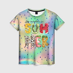 Женская футболка Summer буквы из фруктов