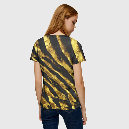Женская футболка Золотая Чешуя Дракона / 3D-принт – фото 4