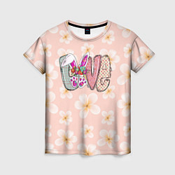 Женская футболка Буквы Love - детский стиль