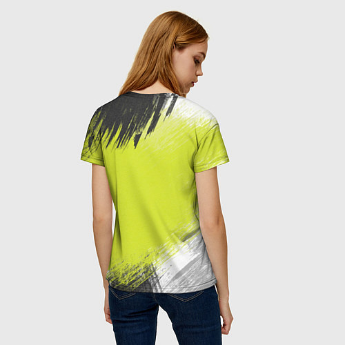 Женская футболка Sports club gray green pattern / 3D-принт – фото 4