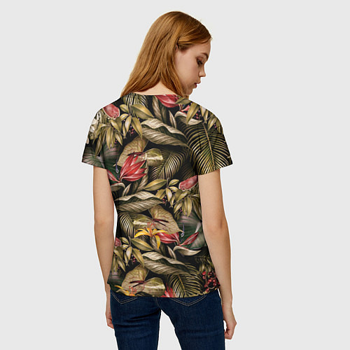 Женская футболка Райский сад цветы и фрукты / 3D-принт – фото 4