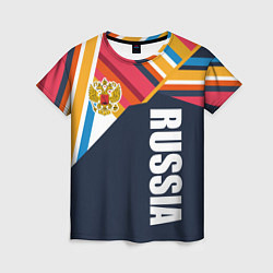 Футболка женская RUSSIA - RETRO COLORS, цвет: 3D-принт