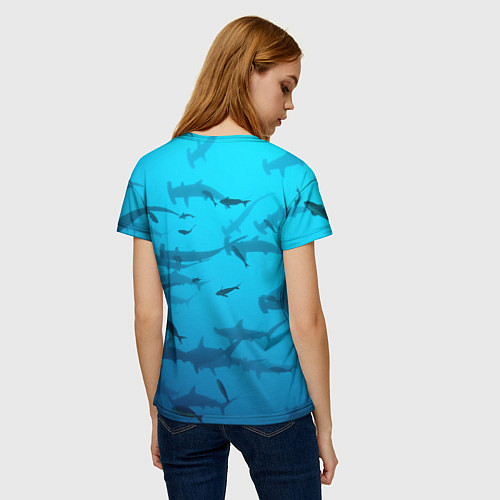 Женская футболка Акулы - океан / 3D-принт – фото 4