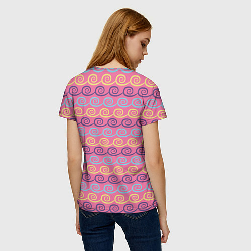 Женская футболка Волны - узоры класические / 3D-принт – фото 4