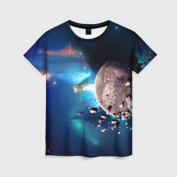 Женская футболка Космическое столкновение объектов