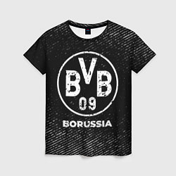 Женская футболка Borussia с потертостями на темном фоне