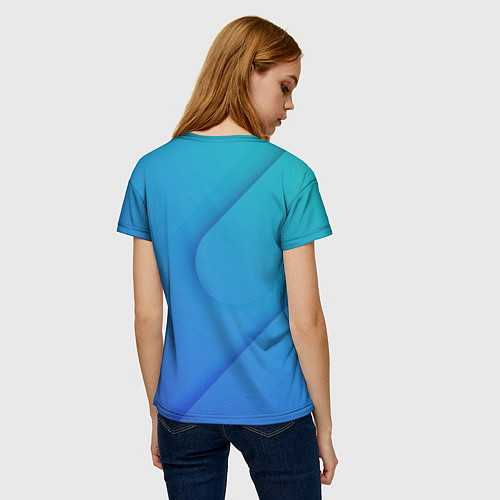 Женская футболка Голубой градиент / 3D-принт – фото 4