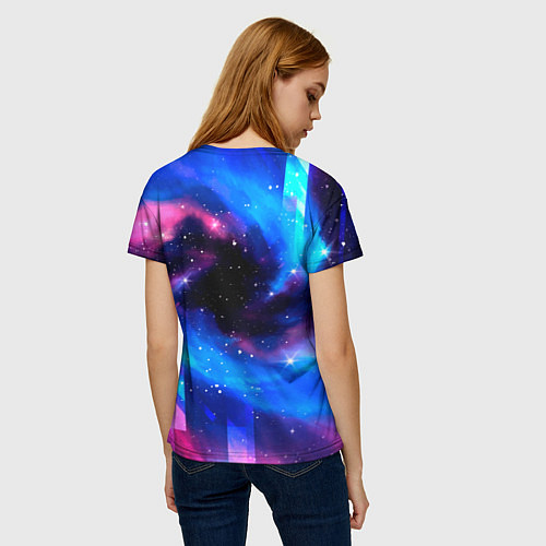 Женская футболка Stray Неоновый Космос / 3D-принт – фото 4