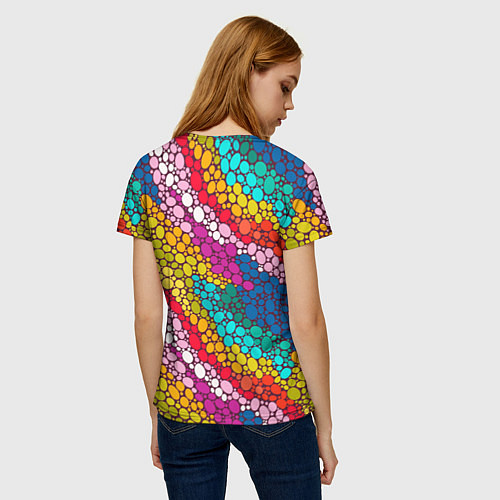 Женская футболка Абстракция - радужное настроение / 3D-принт – фото 4