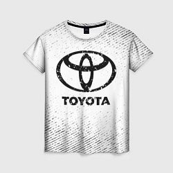 Женская футболка Toyota с потертостями на светлом фоне