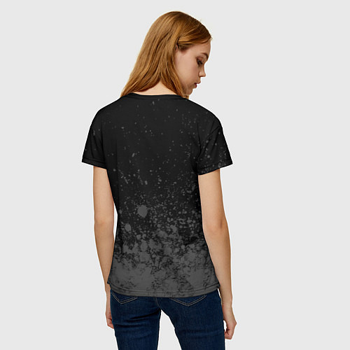 Женская футболка Breaking Benjamin glitch на темном фоне: символ св / 3D-принт – фото 4