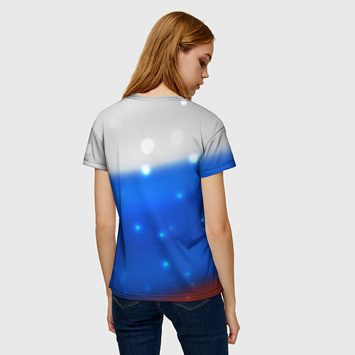 Женская футболка Герб России Blue / 3D-принт – фото 4