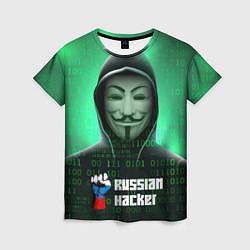 Женская футболка Russian hacker green