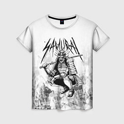 Женская футболка Самурай и отпечатки павших войнов