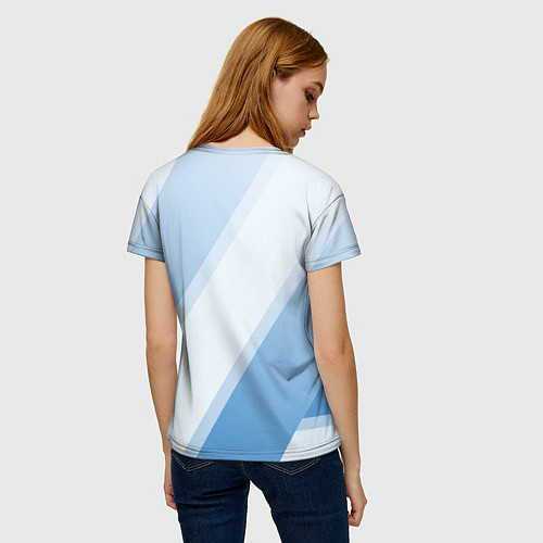 Женская футболка Tottenham hotspur Голубые полосы / 3D-принт – фото 4