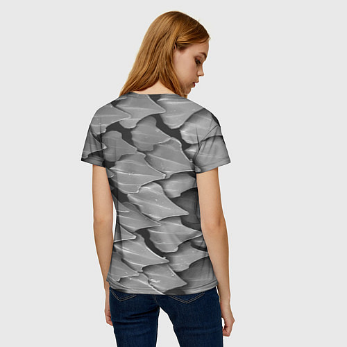 Женская футболка Кожа акулы - броня / 3D-принт – фото 4