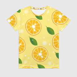 Женская футболка Сочные апельсины в разрезе