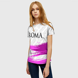 Футболка женская Roma pro football: символ сверху, цвет: 3D-принт — фото 2