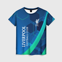 Женская футболка Ливерпуль Синяя абстракция
