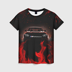 Женская футболка Огненная БМВ перформанс