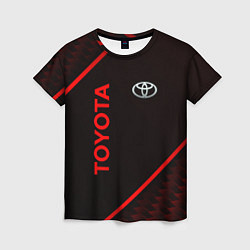 Женская футболка Toyota Красная абстракция