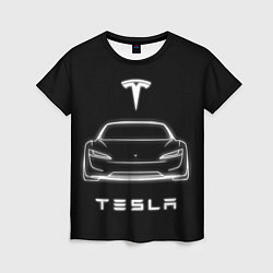 Женская футболка Tesla white light