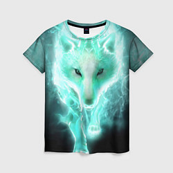 Женская футболка Волк из света