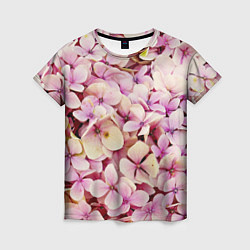 Женская футболка Розовые цветы яркой поляной