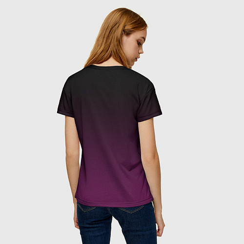Женская футболка Светящийся неоновый лев / 3D-принт – фото 4