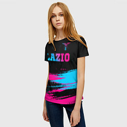 Футболка женская Lazio - neon gradient: символ сверху, цвет: 3D-принт — фото 2
