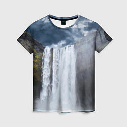 Женская футболка Водопад Скогафосс