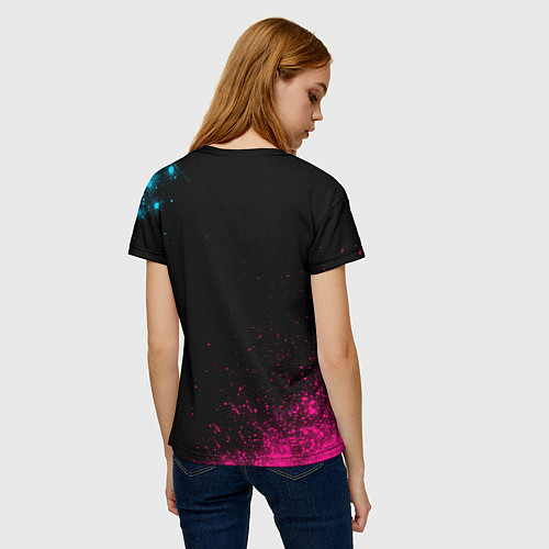 Женская футболка Metallica - neon gradient / 3D-принт – фото 4
