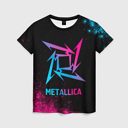 Женская футболка Metallica - neon gradient