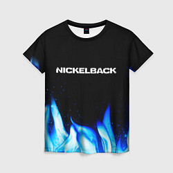 Женская футболка Nickelback blue fire