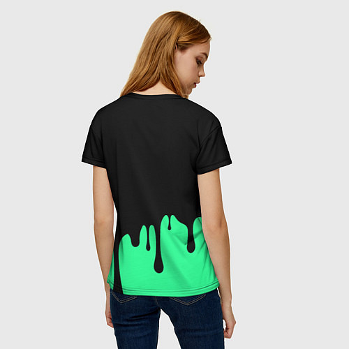 Женская футболка Смайлик с подтеками / 3D-принт – фото 4