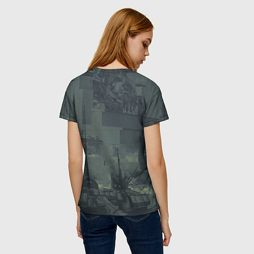 Женская футболка STALKER Военный Возле ЧАЭС / 3D-принт – фото 4