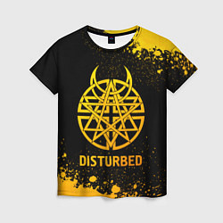 Женская футболка Disturbed - gold gradient