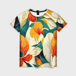 Женская футболка Винтажный цветочный рисунок